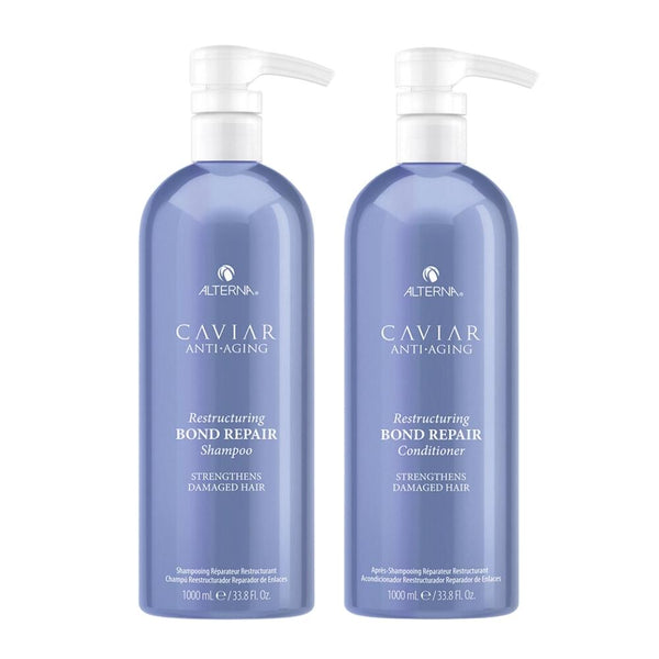 Caviar Bond Repair Shampoo & Conditioner 976ml Duo + FREE  Bond Repair Leave-In Treatment Masque 50ml + 5 FREE Bond Repair Duo Packettes